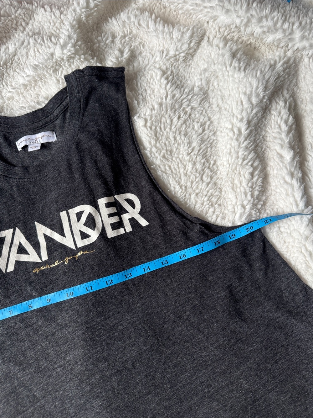 Spiritual Gangster || “Wander” Muscle Tank (L) - Charcoal, White, and Gold - Picture 10 of 12